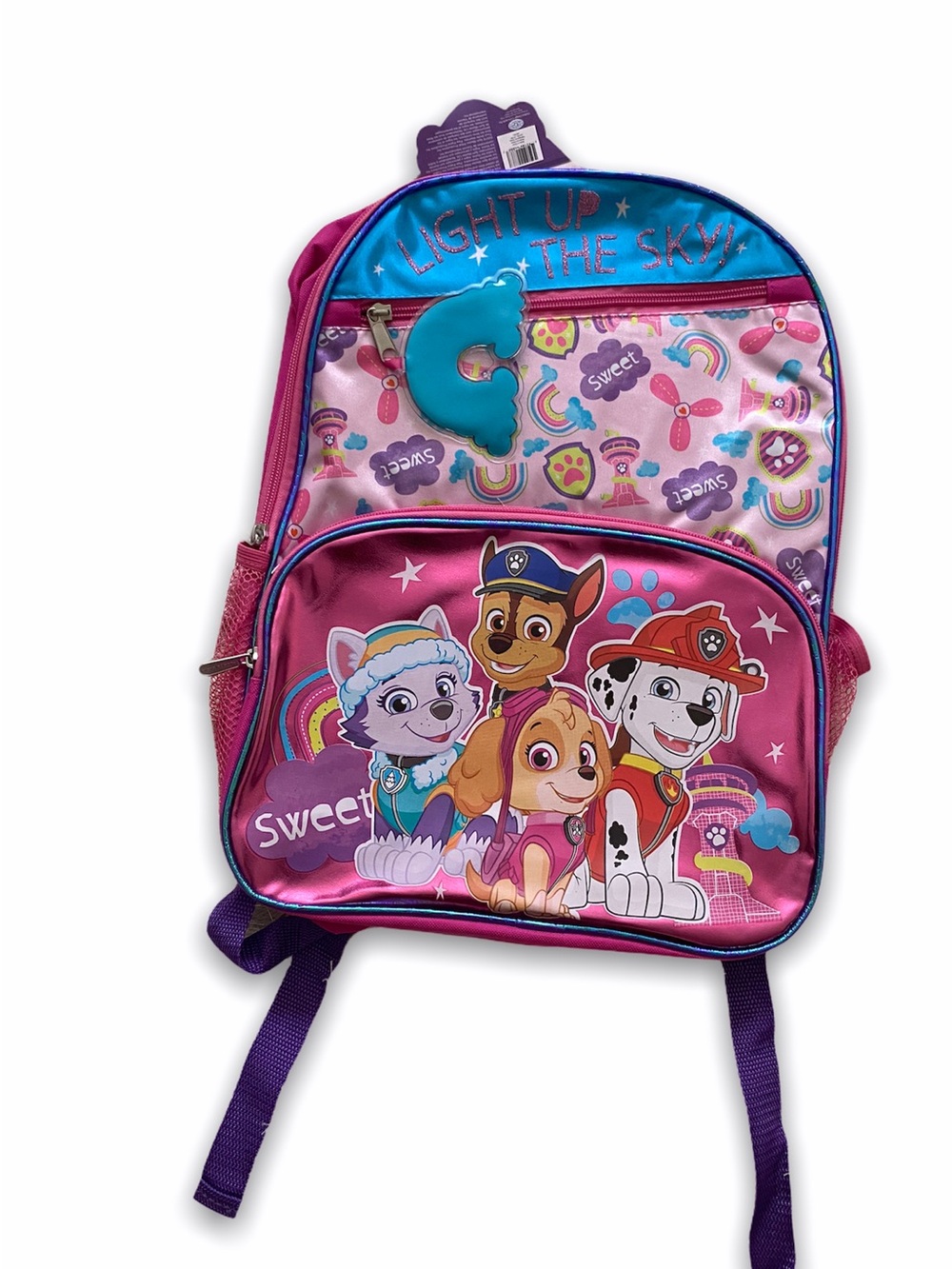 Nickelodeon PAW Patrol Kids Backpack Pink Purple School Book Bag Skye Chase Mars